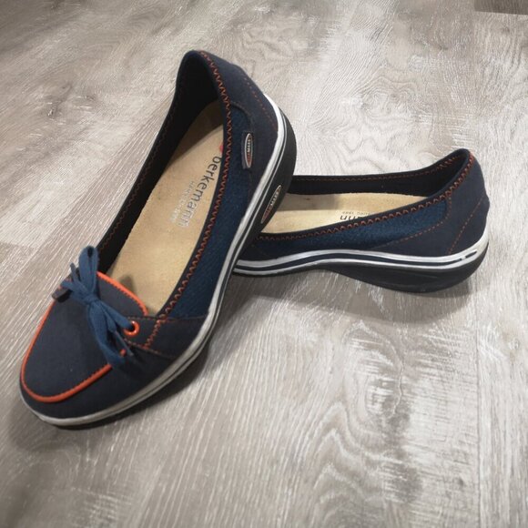 Berkemann Walk Maxx Ladies Size 39 (8 US) Navy with Orange Trim Fitness Shoe - Picture 2 of 10